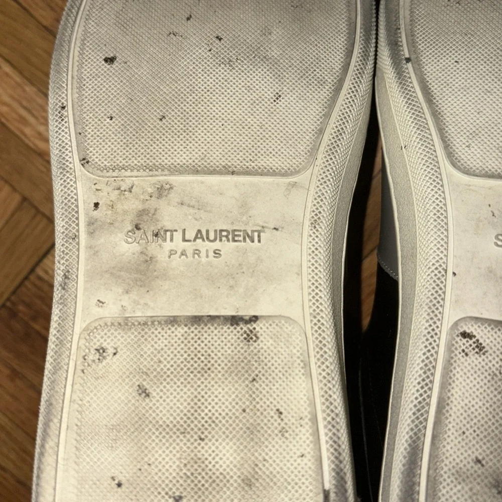 Saint Laurent Black and Gray High-Top Sneakers - Picture 12 of 14